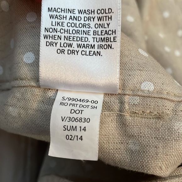 Banana Republic Tan with White Polka Dots 55% Linen Women’s Shorts Size 4 - Picture 7 of 14